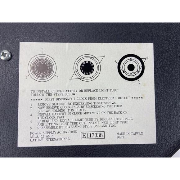 Vintage 1988 Cup-O-Java Light Up Wall Clock 13" Art Deco Retro Diner Seinfeld - Picture 11 of 13